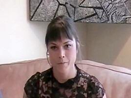 A Brunette Angela Gets Fucked By A Girl And Her Strapon For The First Time