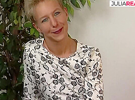 Dildo Saleswoman Masturbates with Dildos