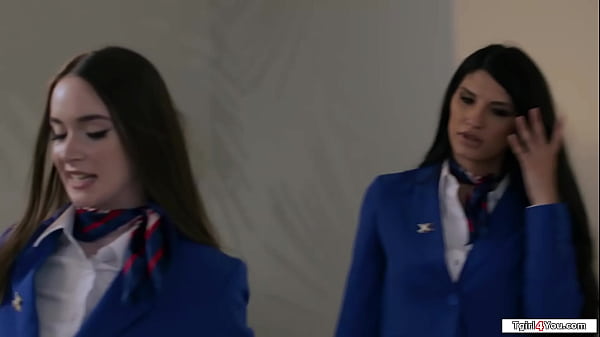 Shemale Zariah Aura fucks colleague Hazel Moores hairy pussy