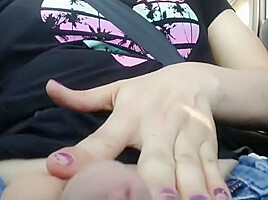 Trans Public Car Masturbation